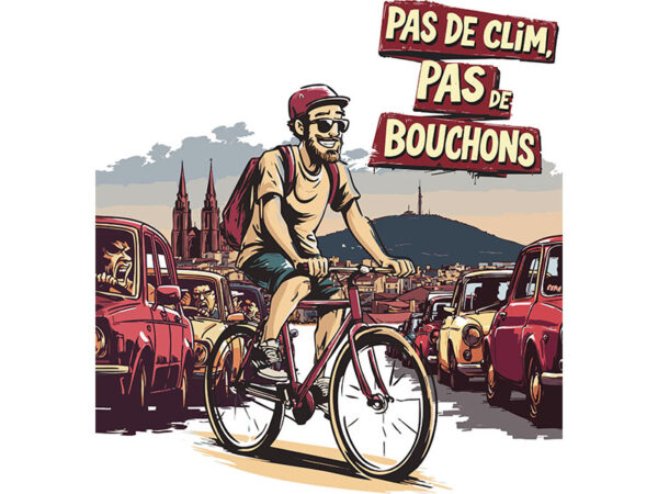T-shirt Cycliste "Pas de clim, pas de bouchons" – Image 2