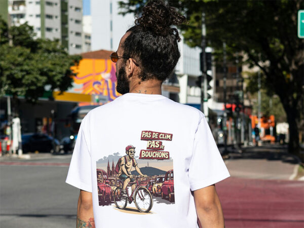T-shirt Cycliste "Pas de clim, pas de bouchons"